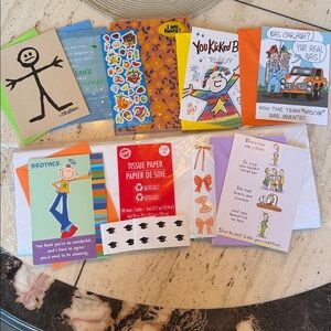 New 100 Sheets White Tissue Paper with Velvet Notebook, Stickers & 6 x Cards